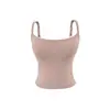 Camisole Verde Estilo Europeu e Americano com Bojo para Mulheres, Novo Top Cropped Sexy Slim-Fit de Verão