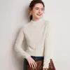 Suéter de Cachemir 100% para Mujer, Camiseta Base de Punto, Manga Raglán Nueva Otoño/Invierno, Engrosado, Cuello Semi Alto, Versátil, Suéter Cálido