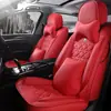 Cojines para asiento de coche en stock, cuero tridimensional con forma de diamante, fundas de asiento de cobertura completa, asiento individual y doble, universales para todas las estaciones, fundas de asiento para un coche de cinco plazas
