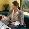 En stock: Chaqueta corta de tweed multicolor estilo francés chic, de alta gama, con botones dorados, inspirada en Chanel, estilo Dongdaemun coreano