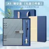 A5 sarga brillante botón cuaderno de hojas sueltas caja de regalo traje logotipo personalizable imprimible caja de regalo corporativa compañero de regalo regalo