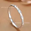 El Bambú Trae Paz, Chapado en Plata, Ascendiendo Constantemente, Pulsera Sólida Esmaltada, Joyería de Mano Personalizada Simple para Mujeres Jóvenes al por Mayor
