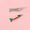 Pingente Colorido de Peixe Esmaltado em Liga para Joias DIY Acessórios Múltiplos Estilos Peixes Cartoon Charms Brincos Chaveiros Acessórios