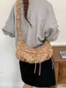 Bolsa transversal casual transfronteiriça para mulheres, estilo coreano, moderna, simples, estilosa, bolsa de mão chique, bolsa de lua crescente fashion