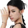 E6090 Pendientes de cuadros estilo coreano retro desgastado de plata de ley S925 para mujer, pendientes geométricos simples estilo Chanel