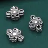 Plata de ley S925 nudo chino flor pequeña accesorios vintage desgastado hueco DIY material de cuentas hecho a mano joyería al por mayor