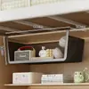 Cesta colgante retráctil para debajo del gabinete, estante de almacenamiento retráctil para debajo del escritorio de dormitorio, estante colgante para almacenamiento de bocadillos para litera inferior de dormitorio universitario