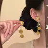 Brincos de Flor Exquisitos Franceses para Mulheres, Elegantes Brincos Longos de Tassel de Rede, Versáteis, Novos Acessórios de Brinco 2026