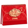 Calendário de Mesa Ano Novo 2027, Estilo Chinês, Vermelho, com Planejador Diário e Recurso de Check-in, Ornamento de Mesa, Calendário Personalizável para Publicidade Corporativa com Logo