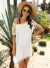 Blusa Irregular Holgada de Playa con Protección Solar para Mujer, Tejido Especial a Mano con Empalmes Transfronterizo 191201