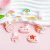 Cara Brillante Serie Conejo Arcoíris Accesorios de Resina para Manualidades Funda de Teléfono Flor para Zapato Hebilla de Zapato Parche Material para Accesorios de Cabello