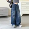 Pantalones Casuales de Pierna Ancha para Niñas Otoño 2026 Nuevo Estilo para Niñas Mayores, Pantalones Rectos de Mezclilla para Niños Primavera y Otoño