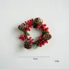 Mini Guirlanda de Natal Decoração Anel para Vela de Hotel Anel de Guardanapo Arranjo de Decoração de Natal Guirlanda Criativa de Espigas de Trigo