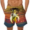 Pantalones de Playa para Hombre Divertidos Estampado 3D de Pavo de Pascua Bañador Plátano Burlón Pantalones Cortos Casuales Europeos y Americanos