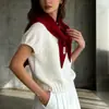 Chal Pequeño, Bufanda Roja Festiva de Año Nuevo, Protección Cálida para el Cuello de Otoño e Invierno, Bufanda Versátil de Moda, Bufanda Triangular 100% Lana