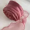 Fita de fio cauda de peixe com borda dourada de 6 cm fita de fio de neve laço para embalagem de buquê material artesanal fita ondulada fita de flor