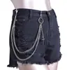 Tendencia transfronteriza de joyería europea y americana metal cruz punk doble capa cadena para pantalones personalizada moda hip-hop cadena decorativa para la cintura
