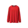 Ropa para Hombre Jiezhan 220G Fruta Elástica Manga Larga 26 Otoño Nuevo Producto Transfronterizo Europeo y Americano Holgada Color Sólido Talla Grande Camiseta