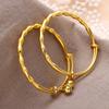 Pulsera alta de latón chapado en oro, de empujar y tirar, pulsera de campana de oro de Vietnam, joyería elegante para mujer que combina con todo