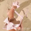 Sandalias de Tacón de Aguja Muller con Decoración de Moño, Punta Fina con Tira, Estilo Nuevo de Verano, Casual, Versátiles, de Moda para Mujer