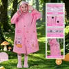 Precio Especial de Liquidación Poncho de Lluvia de Dibujos Animados para Bebé, Guardería, Niña de Primaria con Espacio para Mochila Impermeable Infantil