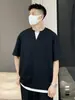 Camiseta Pesada de Manga Corta Falsa de Dos Piezas para Hombre, Marca de Tendencia de Nicho, Camiseta Base Simple, Top de Media Manga con Diseño de Retazos Estilo Universitario