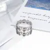 Anillo de Moneda de Cobre Cortado Retro Personalizado Chino Qian Duoduo Anillo de Acero de Titanio para Mujeres para Atraer Riqueza y Transferir Anillos de Pareja