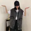 Chaleco de Mezclilla Otoño 2020 para Mujer Estilo Coreano Cintura Delgada Holgado Popular en Internet Versátil Sin Mangas Chaleco Moderno