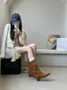 Botas finas estilo coreano para mujer que aumentan la altura, tendencia otoño 2026, uso bidireccional, plegables, botas de vaquero western retro, botas con plataforma