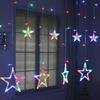 Luzes de Cortina de LED Lua Abraçando Estrela Luzes de Estrela Lua Luzes de Feriado Layout de Quarto Lanternas Decorativas Luzes de Fita de Gelo Impermeáveis para Exterior