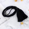 Cinturón Bufanda Estilo Étnico Colgante Oreja Algodón Puro Doble Cabeza Blanco Arroz Negro Borla Larga Cortina Borla de Boutique Colgante Oreja