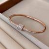 Exquisite Diamante Pequeno Homem Cintura Liso Anel Pulseira Feminina Luxo Leve Nicho Zircônia Gipsófila Titânio Aço Pulseira Joias