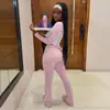 Amazon Conjunto Esportivo Casual Americano Camiseta Básica de Manga Longa com Cor Contrastante Calça com Cintura Dobrada Conjunto de Três Peças Fitness Lote