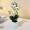 Flor Artificial con 3 Ramas y 9 Flores de Jazmín Grandes, Planta de Flor Artificial Estilo Europeo para Decoración del Hogar, Flor Artificial Pequeña Puntiaguda