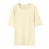 En stock 200g buena calidad multicolor suelta sin hombros versión ligera lisa algodón puro para hombre y mujer camiseta de manga corta con borde trasero