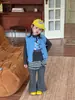 Chegada Nova Outono 2026 Estilo Coreano Roupas Infantis Meninas Estilo Relaxado Calça Flare Listrada Colete sem Mangas