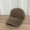 Boné de beisebol de algodão lavado retrô com letra para mulheres, visual natural, nicho, afina o rosto, versátil, chapéu macio de bico de pato para casais