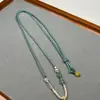 Collar Colgante Cuatro Felicidades Colgante de Jade Cordón Joyería Dorada para Hombres y Mujeres Cordón de Collar Rojo Accesorios Hechos a Mano Cordón
