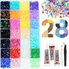 Em Estoque Atacado Conjunto de Cores Mistas com 40 Compartimentos Strass de Resina com Fundo Plano 3mm Acessórios para Unhas Artesanais DIY Acessórios para Roupas