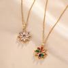 Collar Transfronterizo Estilo Coreano de Acero de Titanio para Mujer con Microincrustaciones de Piedra Girasol Moda Elegante Combinable que No se Desvanece Cadena para Clavícula Joyería
