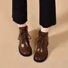 Botas Martin Estilo Británico Mujer 2026 Nuevo Otoño Invierno Punta Redonda Tacón Alto Botas Estilo Británico Charol Botas Individuales Suela Gruesa Botas Cortas