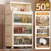 Armario de Almacenamiento sin Instalación, Armario para Ropa de Dormitorio, Estante de Almacenamiento Plegable Simple Multicapa para Hogar, Baño, Cocina