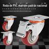 Roda universal com freio rodízio silencioso roda de carrinho PVC 3 polegadas 4 polegadas 5 polegadas roda industrial de poliuretano média