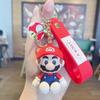 Llavero de Dibujos Animados Super Mario Pvc Muñeco Mario Colgante para Mochila Escolar Pareja Creativo Pequeño Regalo Venta al Por Mayor Versión Q