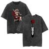 Comércio Exterior Nova Camiseta Lavada Animação Black Clover Black Clover Casual Casal Manga Curta