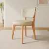 Cadeira de Jantar em Madeira Maciça para Uso Doméstico, Cadeira Moderna Estilo Creme com Almofada Macia, Banqueta de Jantar, Cadeira para Reunião de Hotel, Cadeira de Jantar de Luxo Leve com Encosto, Outros