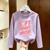 Camiseta de manga larga para niña 2026 nuevo modelo 100% algodón puro, ropa de otoño elegante y versátil para niñas, ropa casual para niños
