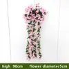 Enredaderas Decorativas de Flores Artificiales, Orquídeas Colgantes Simuladas para Pared, Flores para Cestas Colgantes, Flores de Seda, Enredaderas de Flores, Varios Tamaños, Venta al por Mayor de Fabricantes