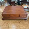 Mesa de centro grande em treliça de abacaxi de madeira maciça para apartamento pequeno mesa de centro retangular mesa de canto jacarandá todo jacarandá dourado mesa lateral de sofá