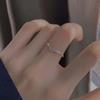 Anel V de prata 925 com flash de diamante feminino estilo frio avançado ins anel de design de nicho que não desbota mão gorda ajustável